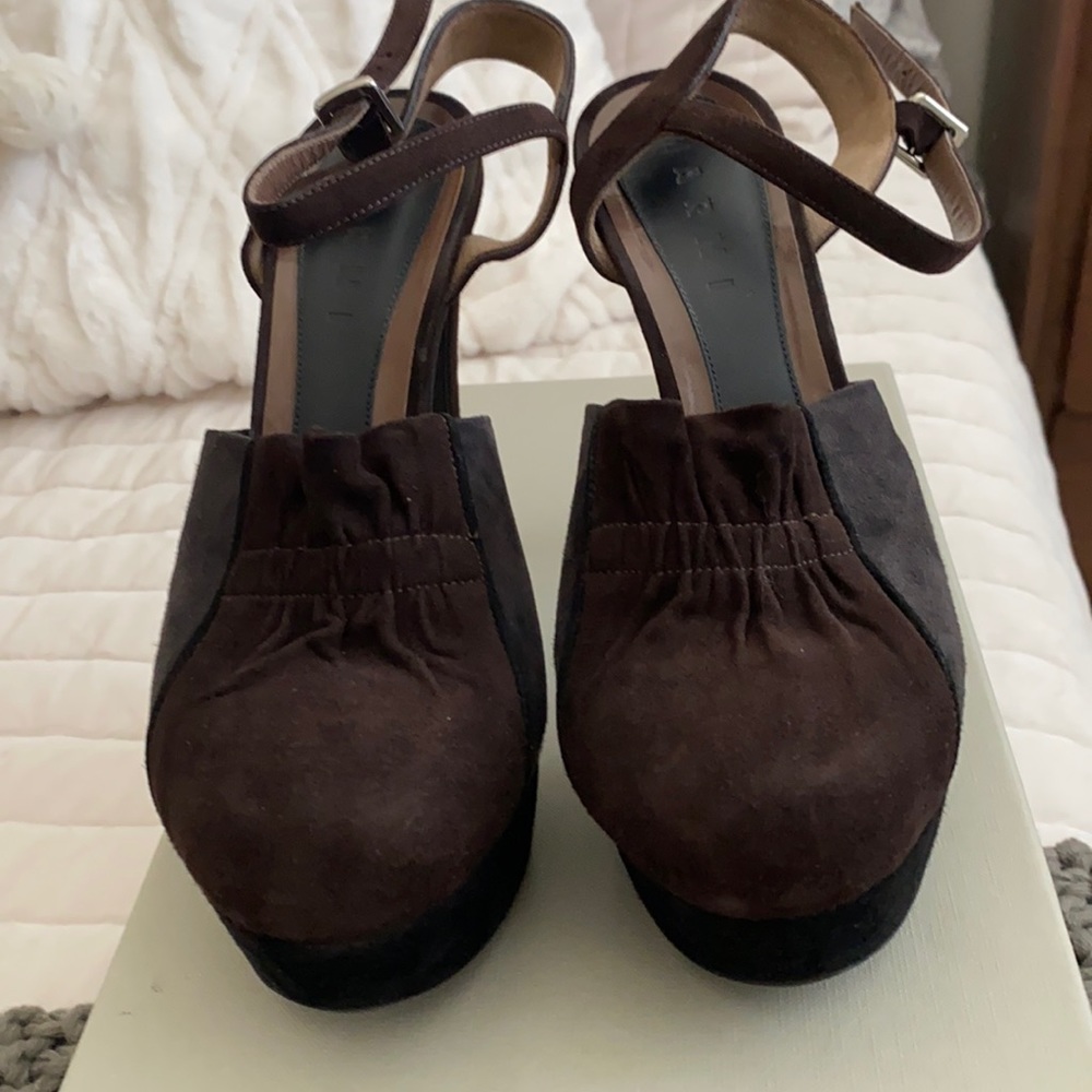 Marni heels black, brown, grey suede